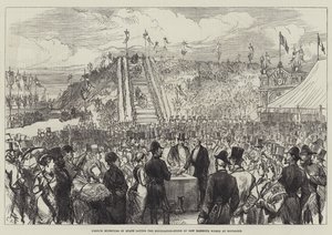 ブローニュで新港建設の礎石を築くフランス国務大臣 作： Sir John Charles Robinson